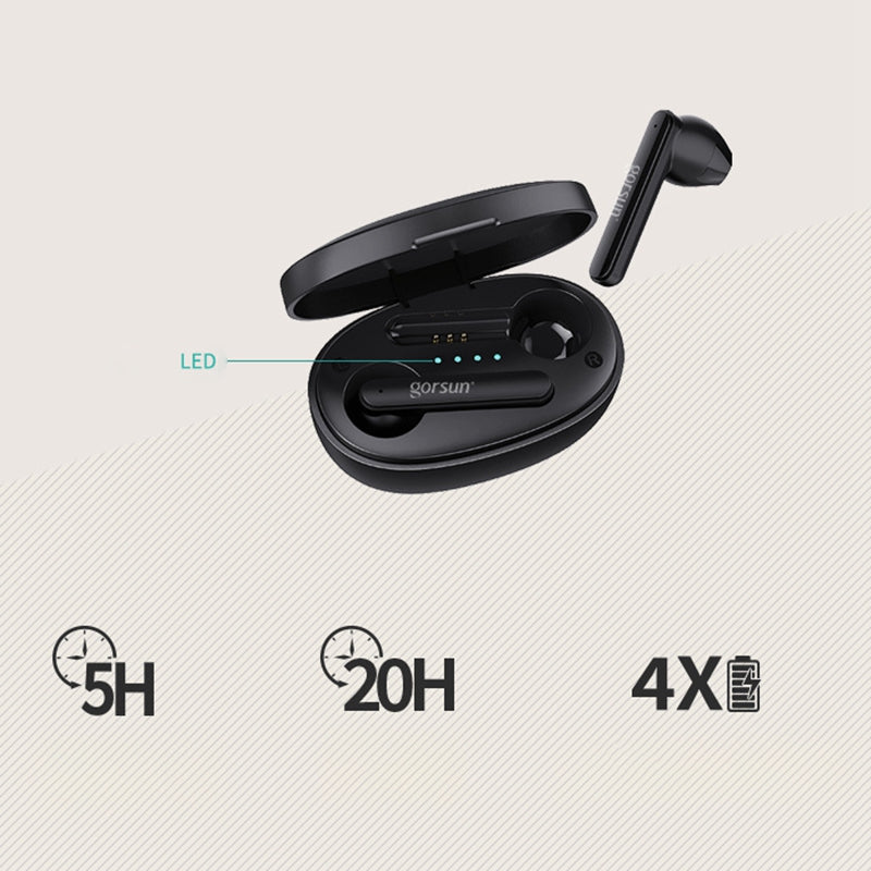 GORSUN V-2 Bluetooth 5.0 TWS Headphones Wireless 3D HiFi Stereo Earphones Touch Control Earbuds with Mic GORSUN V-2 Bluetooth 5.0 TWS Headphones Wireless 3D HiFi Stereo Earphones Touch Control Earbuds with Mic